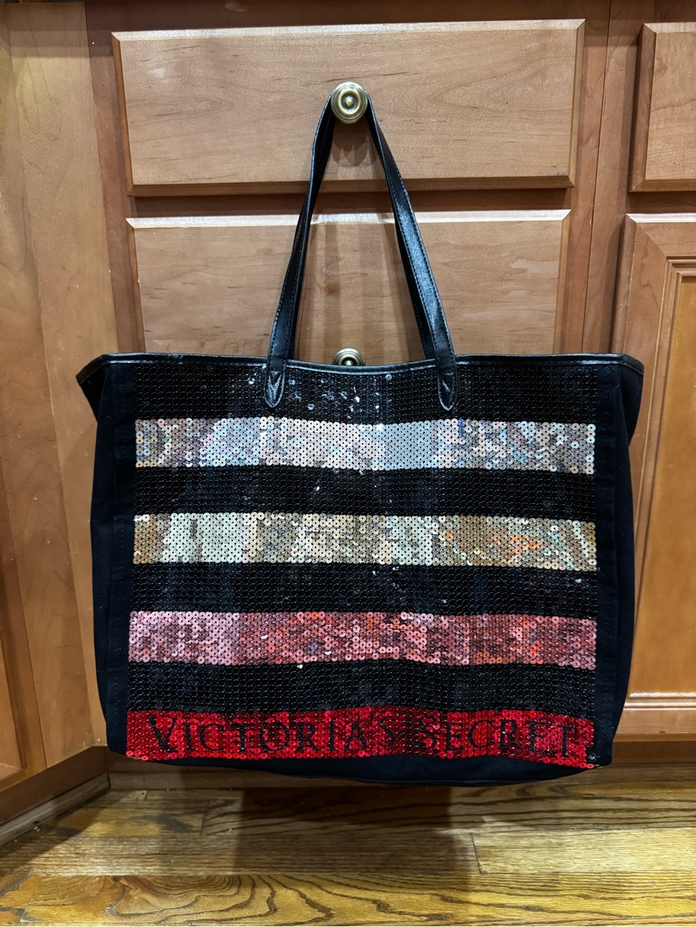 Like New Victoria's Secret Sequin Stripe Tote